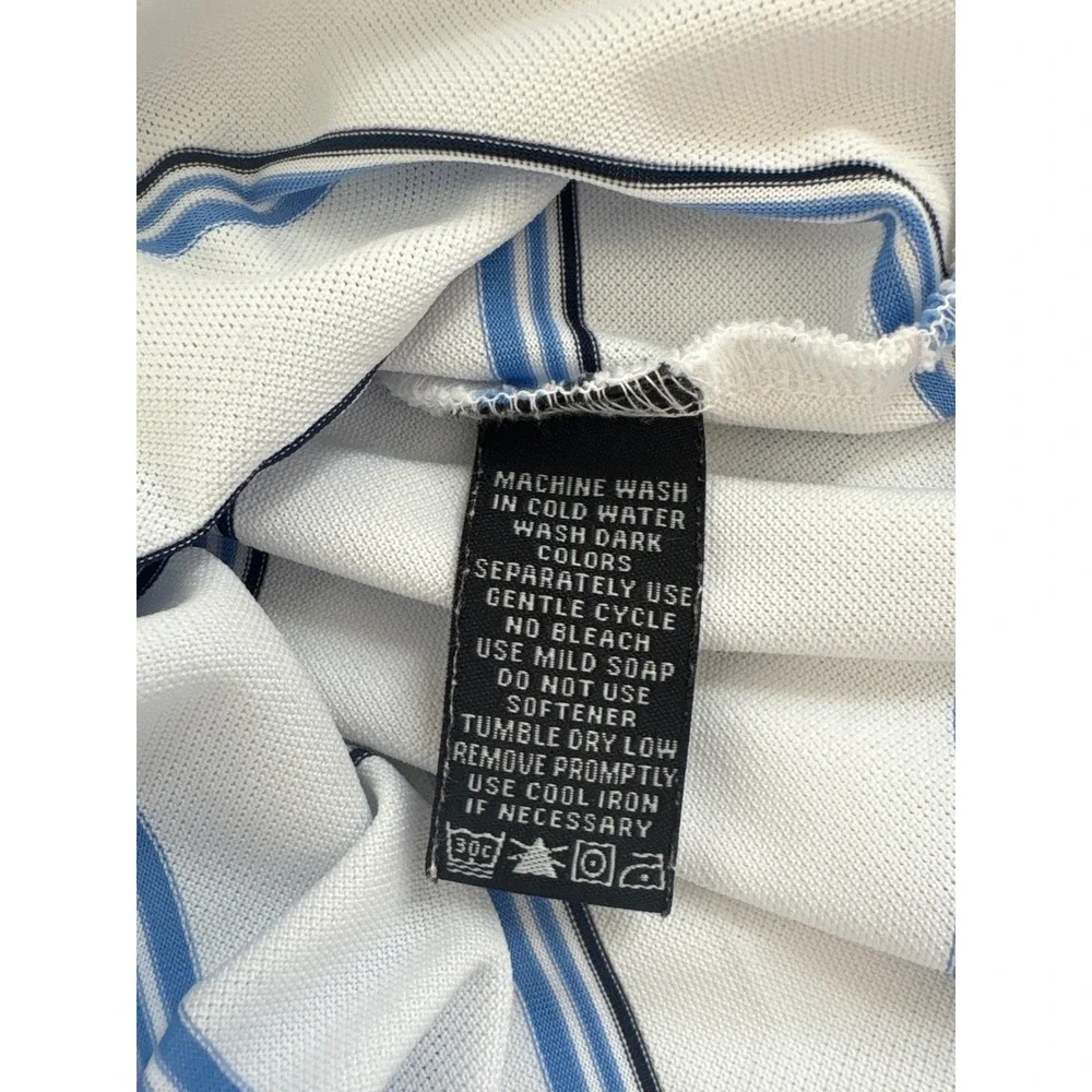 Nicklaus‎ Performance Golf Polo Shirt Men's XL Striped White Blue